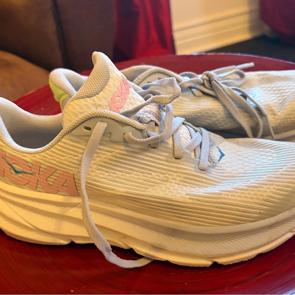 Hoka One One Kids Shoes in White and Pink